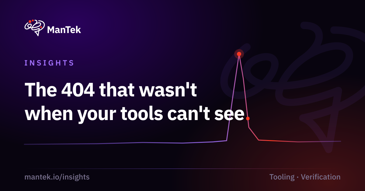 The 404 that wasn't, when your tools can't see, ManTek Insights